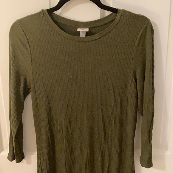 a new day form fitting green ribbed cotton dress - Picture 2 of 3